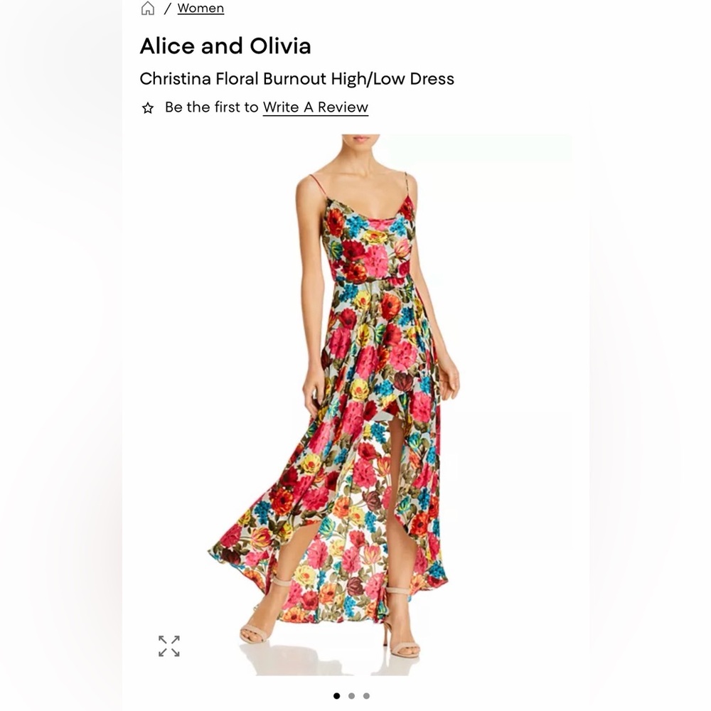 Alice + Olivia Christina Floral Burnout High/Low Dress - Multi-Color Floral